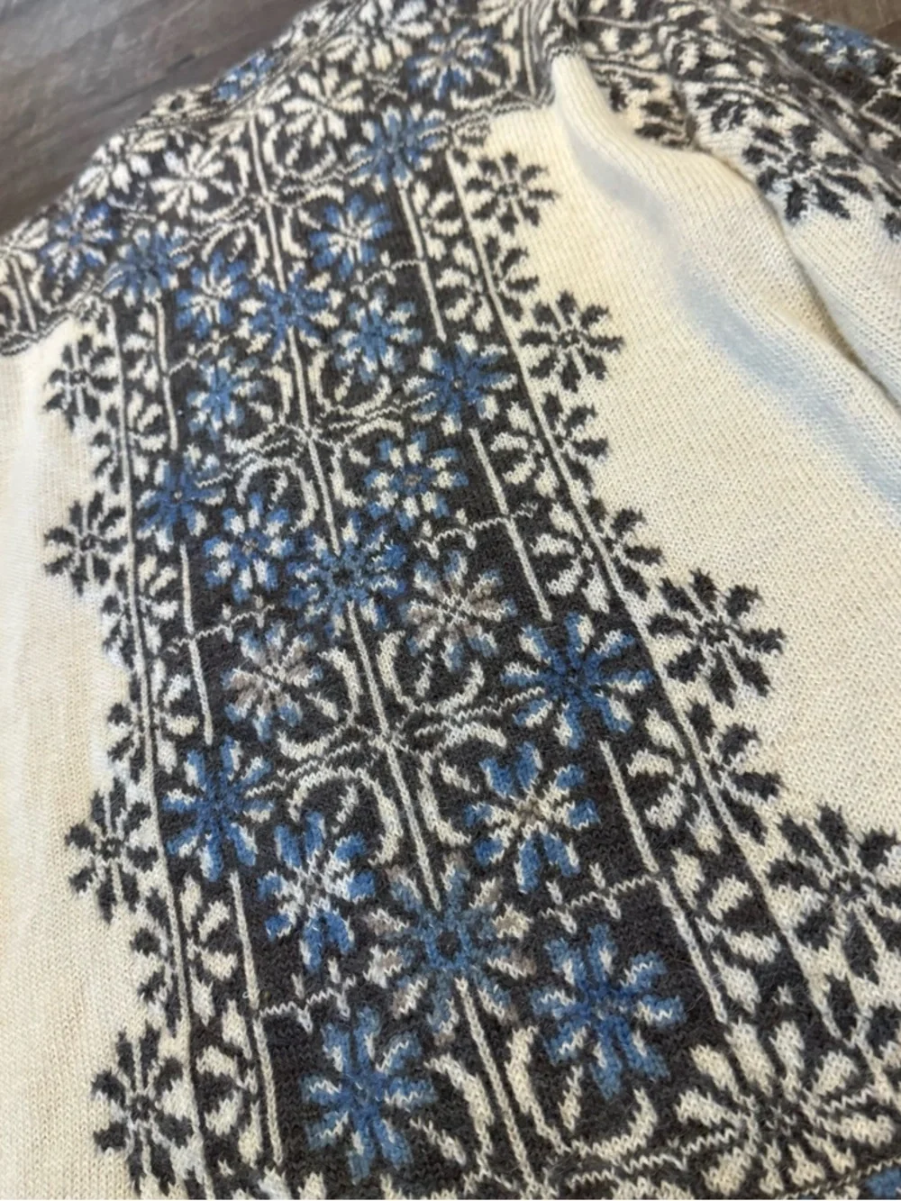 Intiwara Alpaca Cardigan Nordic Vintage Fair Isle Pattern - Picture 6 of 8